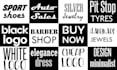 design a simple black and white text logo