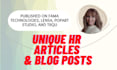 write unique human resources articles and blog posts