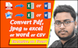 convert PDF to excel or csv