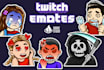 design emote and sub badges