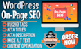 do on page SEO optimization and technical of wordpress with yoast