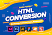 convert figma to html, psd to html using tailwind css or bootstrap 5