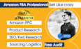 be your amazon virtual assistant, amazon fba consultant, amazon PPC expert