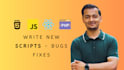 develop or fix code in javascript, HTML, CSS, react, node js and PHP