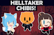 draw or animate any character you want in helltaker chibi style