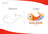 create minimal , multiple colours logo using golden ratio