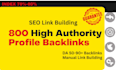 do 800 high authority profile backlinks, SEO link building google index