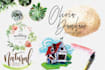do watercolor and hand drawn logo design