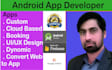 develop android app using firebase, google drive, and material design