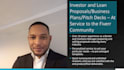 write and review an effective and customized business plan with pitch deck