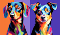 draw pet portrait pop art colorful from photo