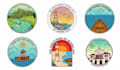 create vintage  monoline illustration, badges, logo