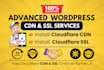 install cloudflare CDN SSL, fix any cloudflare problem