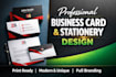 design modern professional business cards and brand stationery