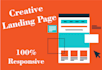 design a responsive HTML, CSS landing page