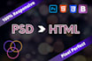 convert PSD or figma to elementor or html responsive website
