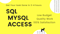do mysql and ms access tasks and sql quires