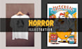paint a grotesque illustration