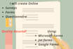 create online surveys, forms, questionnaires on google forms, jot forms ms forms