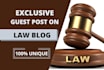 write and publish high quality guest post on our law blog