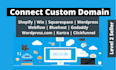 setup or connect custom domain to shopify wordpress wix