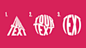 create a simple shape text logo