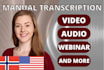 transcribe audio and video fast