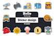 design unique sticker, enamel pins