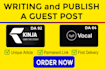 write and publish high da guest post link building on kinja, vocal media