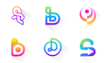 design unique 3d abstract colorful logo with the golden ratio