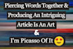 professionally write high quality SEO content article, blog