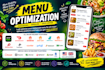 optimize fix your restaurant menu for deliveroo, justeat, redbox and rds