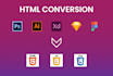 do html, css, javascript, php, mysql, bootstrap of your psd website