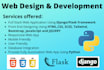 do web design and development using python django and flask