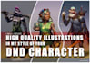 draw an awesome realistic dungeons and dragons character