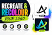 manually vector trace your logo to ai, svg, eps, PDF, png