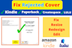 fix book cover, resize book cover, paperback book cover, hardcover book cover