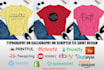 typography and handwritten design tshirt for online store