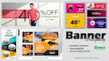 design attractive banners, web banner, and cover image