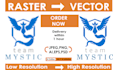 convert  raster low quality logo to vector , high quality