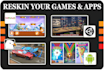 do unity development and reskin android apps and games