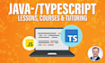 give lessons in javascript, typescript, nodejs and web frameworks