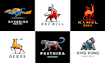 create a modern mecha animal and robot mascot logo design