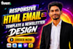 design a responsive HTML email template or newsletter