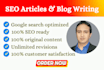 write SEO friendly articles and blog posts