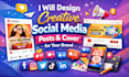 design creative social media posts and cover for your brand