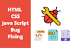 do html css javascript bootstrap bug fixing