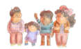 draw characters in colorful crayon style