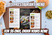 do a creative menu design in 1 hour