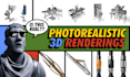 do 3d product rendering, 3d product design, and cad design